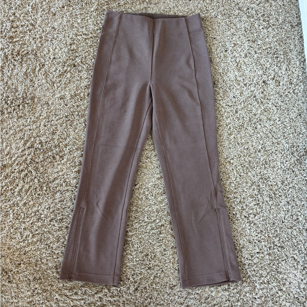 Lululemon Espresso Ribbed Softstreme Zip-Leg High-Rise Cropped Pant